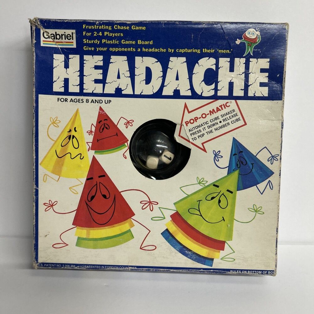 vintage 1968 Kohner Bros. Headache board game